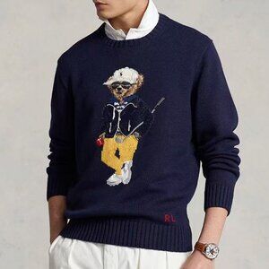Polo Ralph Lauren Navy blue sweater with golf bear pattern